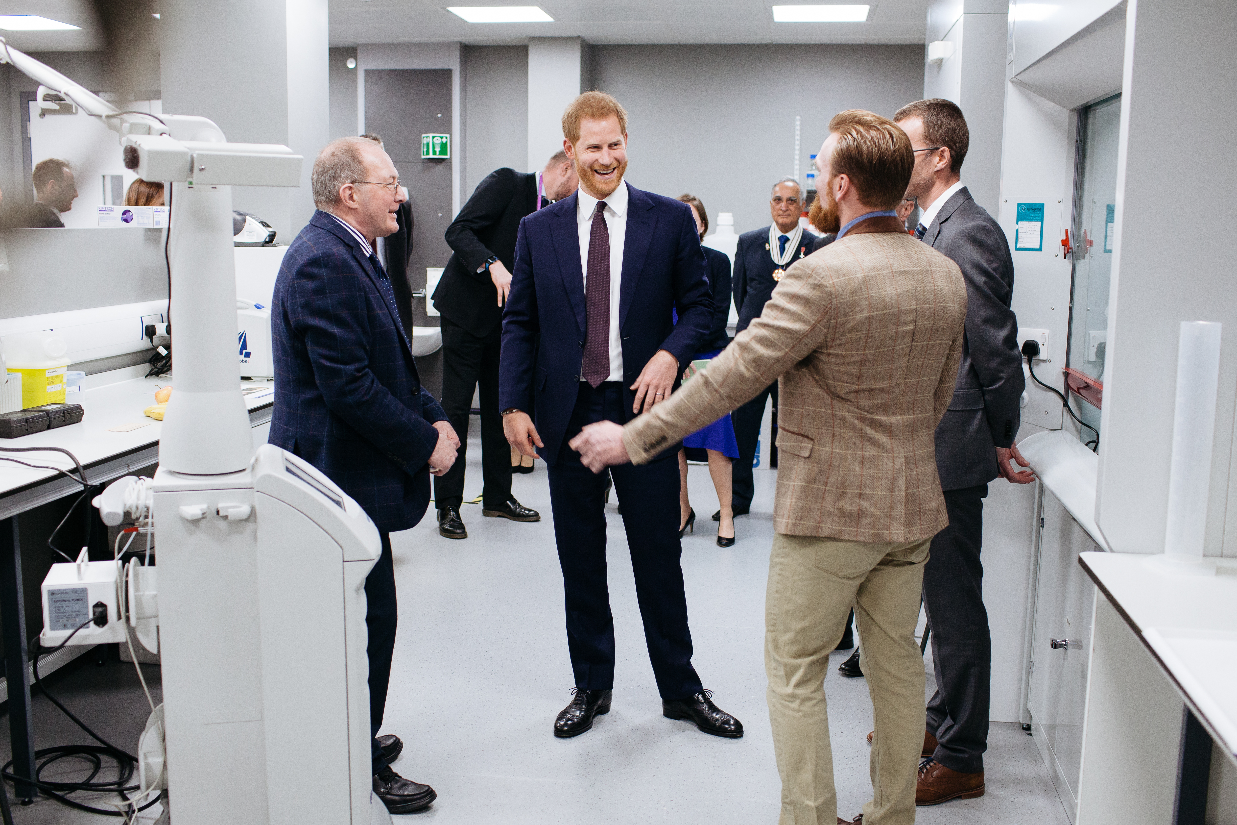 HRH Prince Harry, The Duke of Sussex visits The Queen Elizabeth Hospital in Birmingham Scar Center